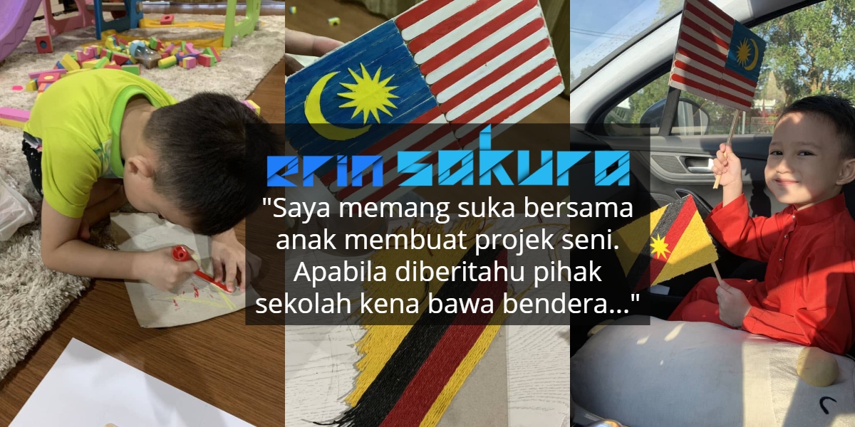 Pupuk Semangat Patriotik, Adik 3 Tahun Ini Cipta Bendera DIY.. Memang Kreatif!