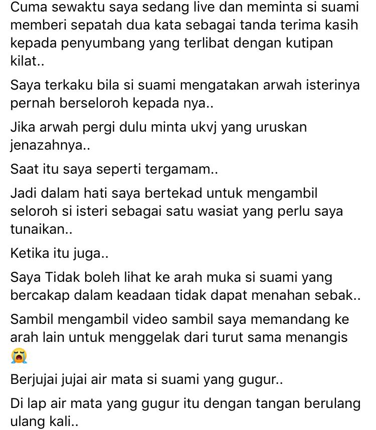 Anak Pergi Dulu, Isteri Pula Menyusul Lepas Bertarung Nyawa Akibat Sesak Nafas