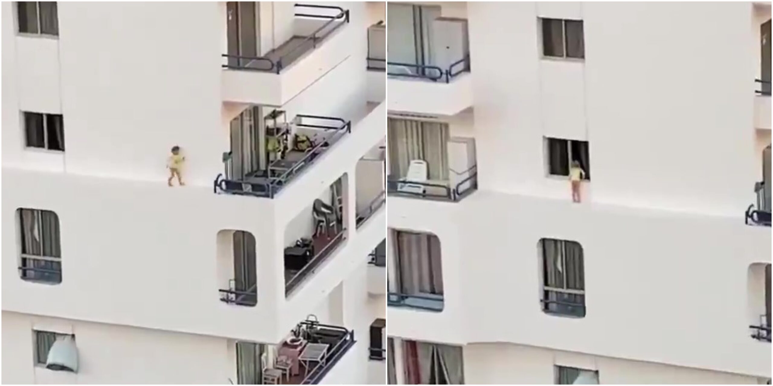 [VIDEO] Budak Dirakam Selamba Lari Tebing Apartmen, Tersilap Langkah Bawa Padah