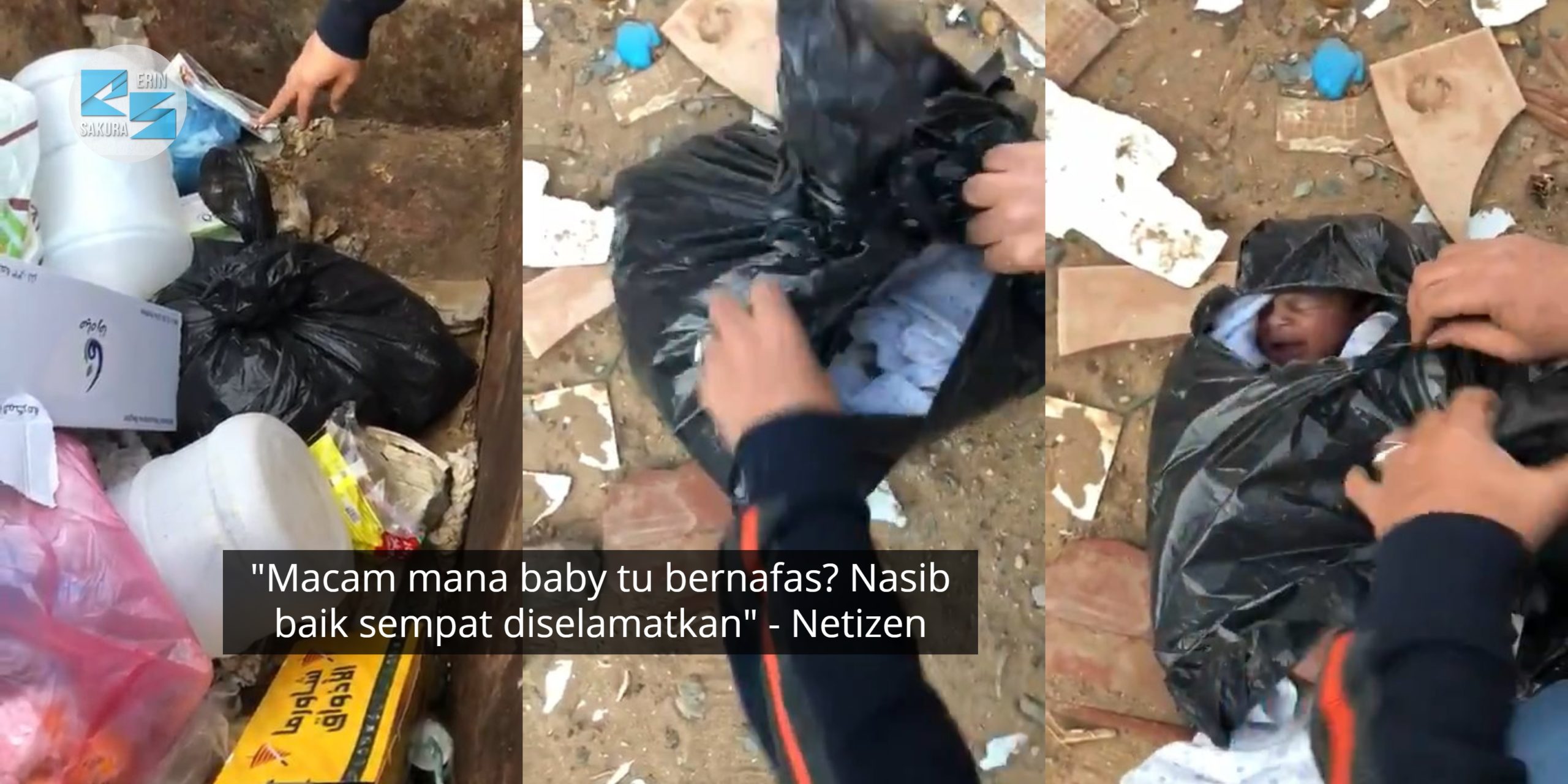 [VIDEO] Kuasa Allah, Bayi Terbuang Masih Hidup Walaupun Plastik Diikat Ketat