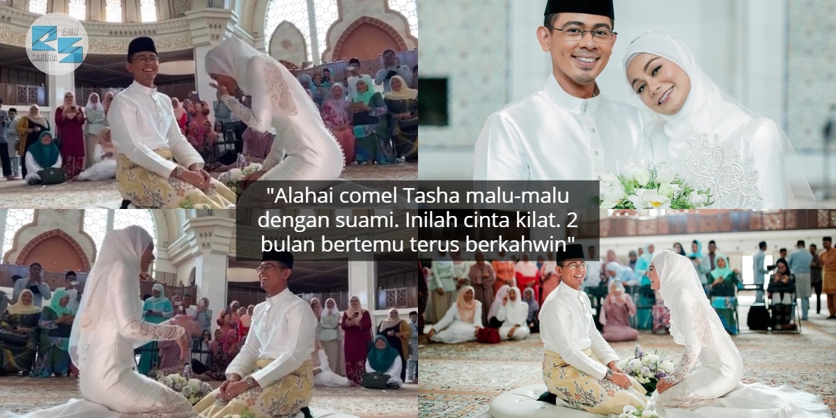 [VIDEO] Terlalu Malu Ketika Dahi Hendak Dikucup, Sweet Sungguh Tasha & Suami