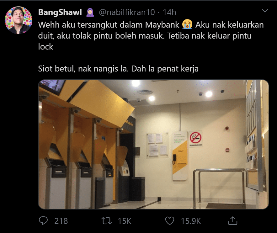 Terkunci Dalam Bank Jam 1 Pagi, Pemuda Cerita Detik Cemas Cuba Selamatkan Diri