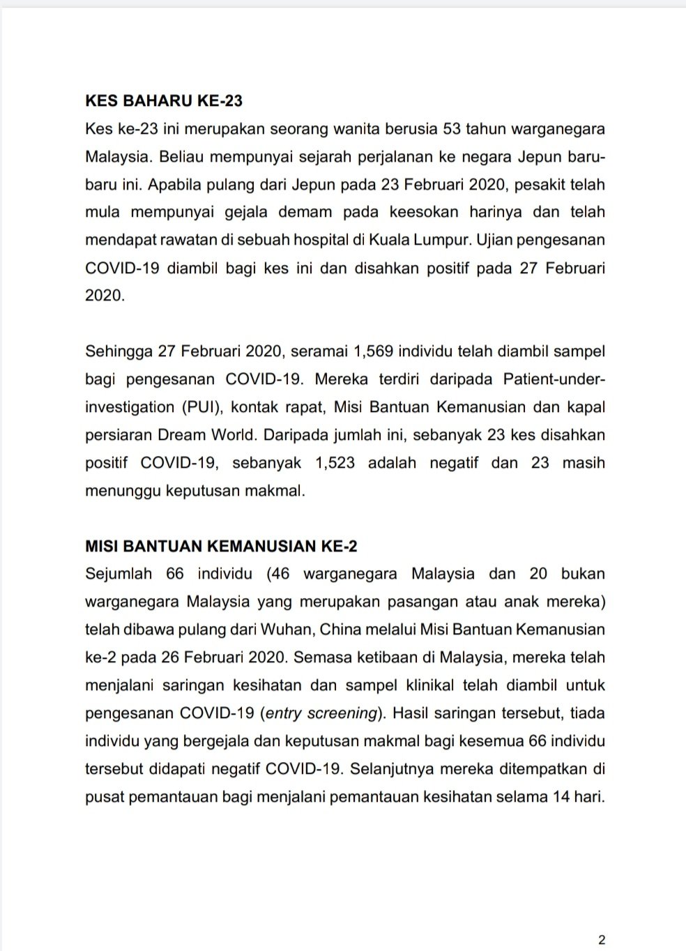 Malaysia Baru Nak Bebas Koronavirus, Namun Wanita Baru Balik Jepun Bawa Wabak