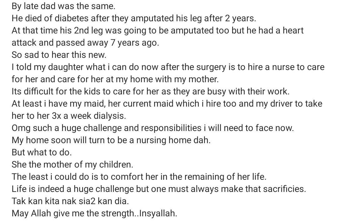 Kaki Dipotong Sebab Diabetes, Chef Wan Rela Jaga Ex-Wife Siap Bawa Balik Rumah