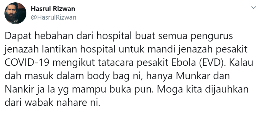 Virus Masih Boleh Tular, Lelaki Dedah Tatacara Urus Kematian Penghidap COVID-19