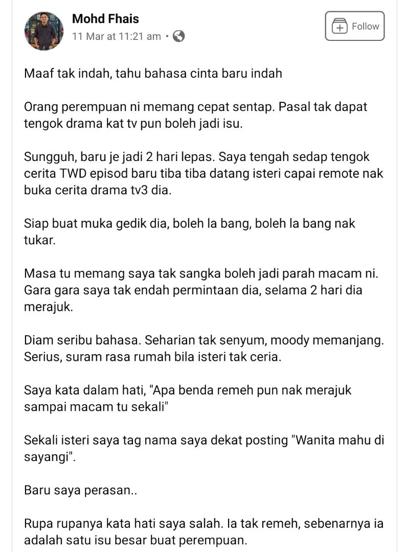 Isteri Sentap Sebab Tak Dapat Tonton Drama, Hebatnya Penangan ‘Maaf Tak Indah’
