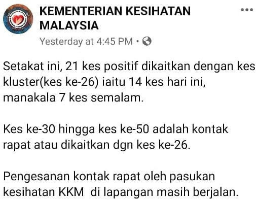 Penyebab 20 Jangkitan Baru Covid-19, Ramai Luah Risau Fenomena ‘Super Spreader’