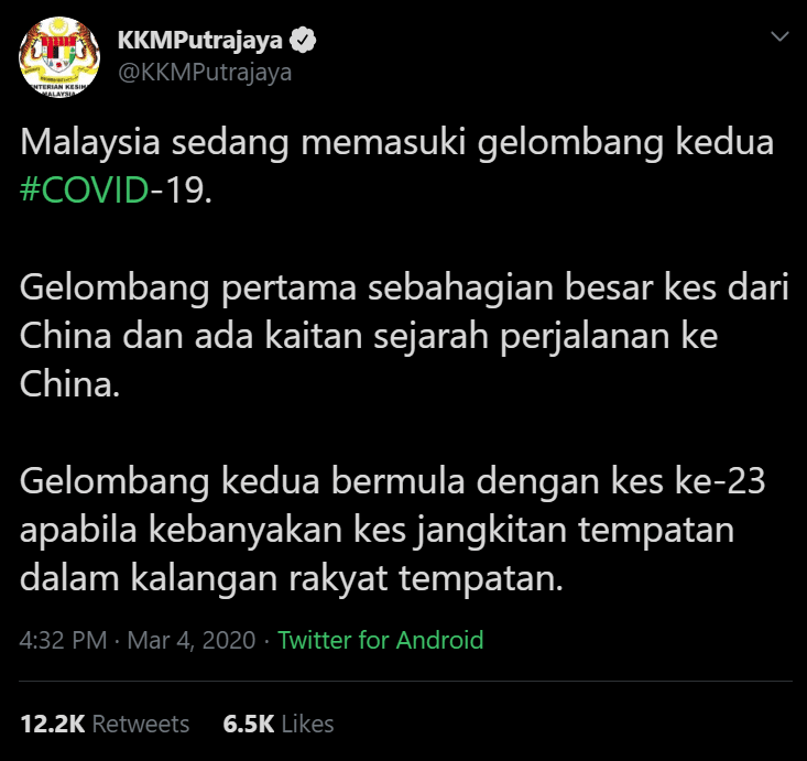 Malaysia Hadap Gelombang Kedua Koronavirus, Cuti Sekolah Nanti Mohon Beringat