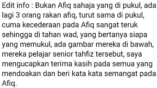 Limpa Pelajar Tahfiz Mungkin Dibuang, Semuanya Berpunca Gara-Gara Senior