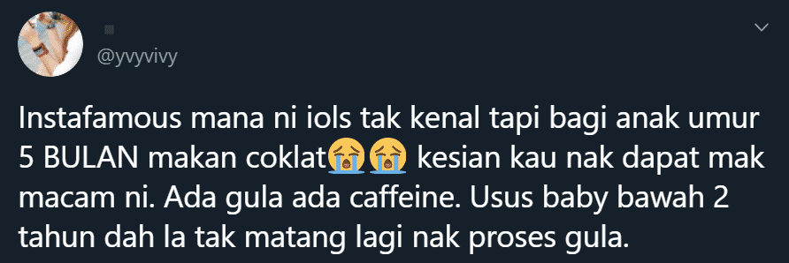 Suap Coklat Pada Baby 5 Bulan, Instafamous Dikritik Cara Pujuk Anak Menangis?