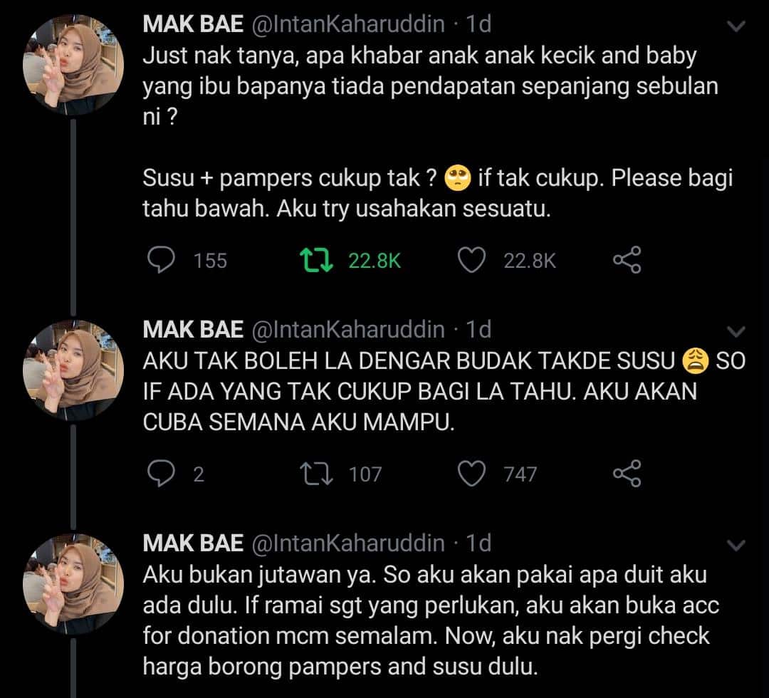 Korek Duit Beli Susu & Terpaksa Cuci Lampin Anak, Realiti Family Daif Musim PKP