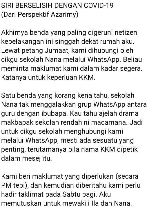 Anak Dikuarantin 14 Hari, Ikuti Kisah ‘Berselisih’ Dengan COVID-19 Di Sekolah