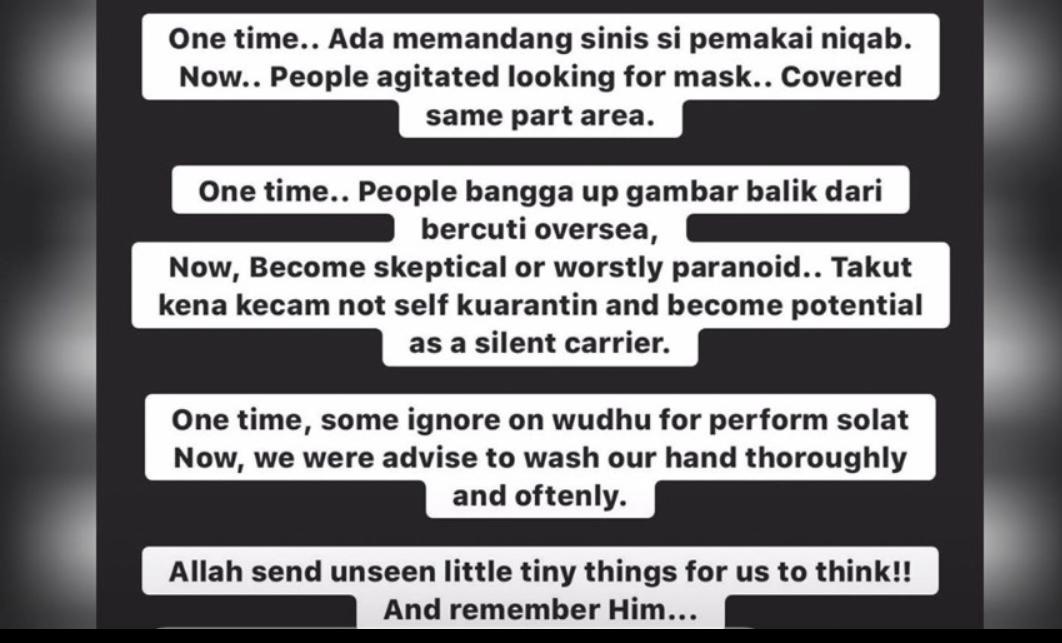 “Dulu Perli Orang Berniqab, Kini Mask Wajib Pakai…”-Musibah Virus Ni Bersebab