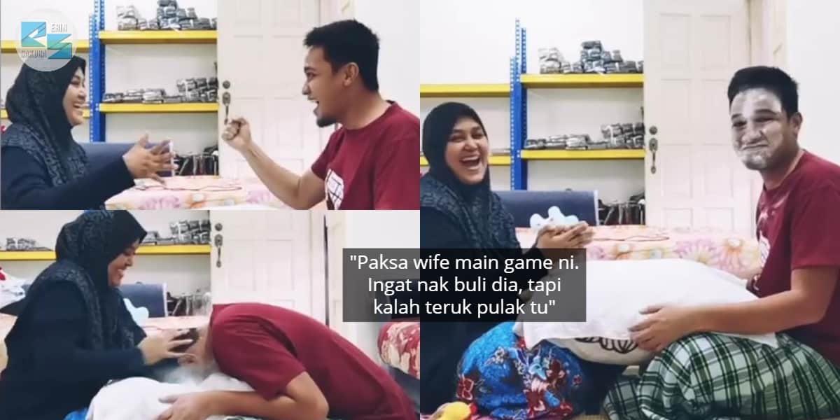 [VIDEO] Siapa Kalah Wajib Kena Bedak Setepek, Game Suami Isteri Ini Lawak Habis