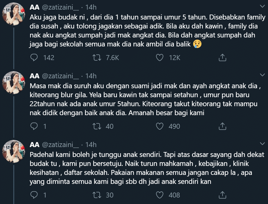 Awal-Awal Suruh Jadi Mak Angkat, Bila Dah Sayang Ibu Kandung Tuntut Semula Anak