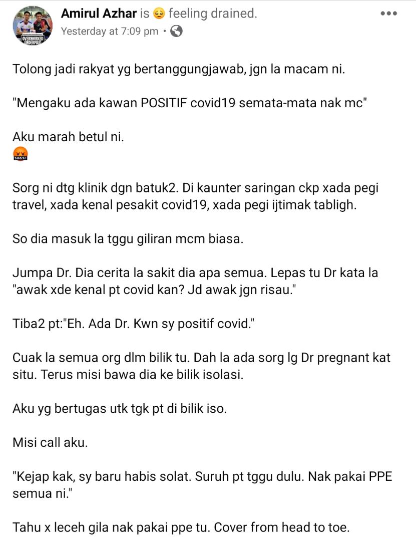 Sanggup Tipu COVID-19 Demi Dapat MC, Doktor Hilang Sabar Hadap Sikap Orang Awam
