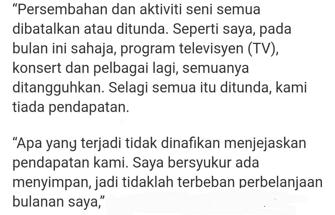 PKP Turut Kacau ‘Periuk Nasi’ Artis, Black Harap Kerajaan Sumbang Bantuan Khas