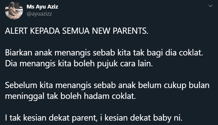 Suap Coklat Pada Baby 5 Bulan, Instafamous Dikritik Cara Pujuk Anak Menangis?