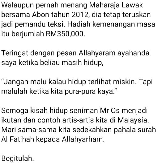 Berkat Driver Teksi Yang Rajin Sedekah, Mr Os Berjaya Besarkan Anak Jadi Doktor