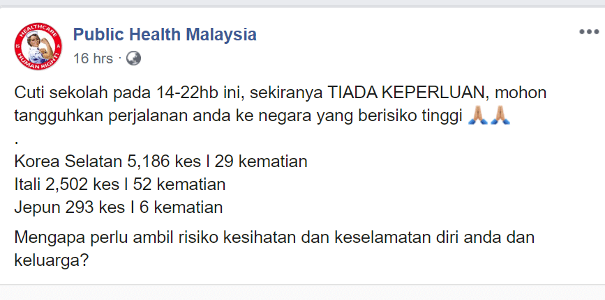 Malaysia Hadap Gelombang Kedua Koronavirus, Cuti Sekolah Nanti Mohon Beringat