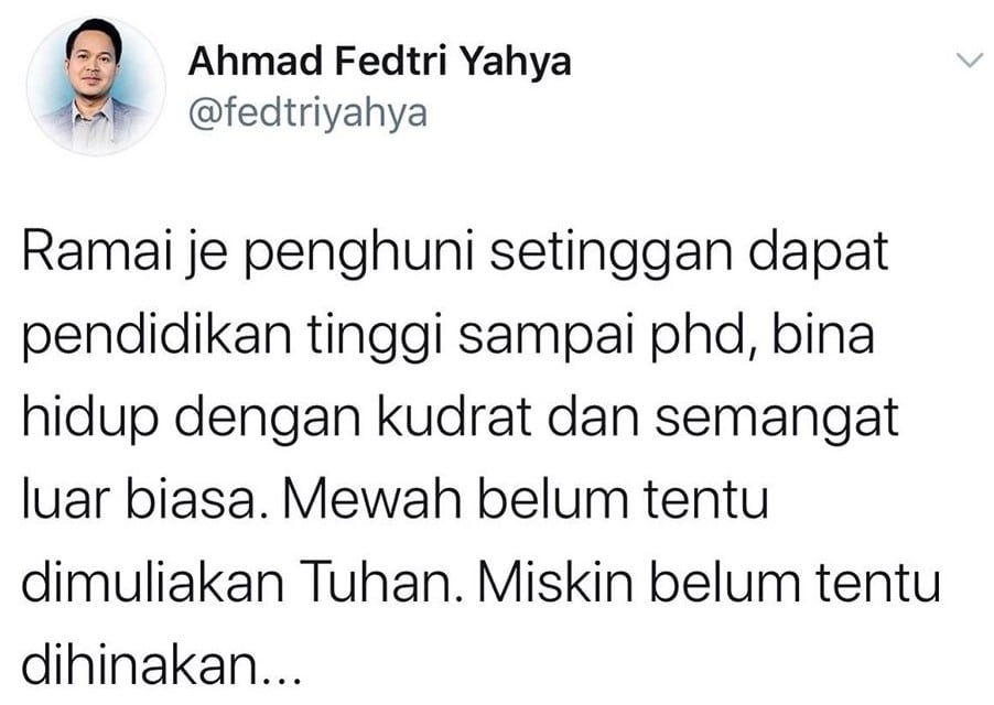 “Jangan Pandang Rendah Penduduk Setinggan Sebagai Low Class” – Fedtri Yahya