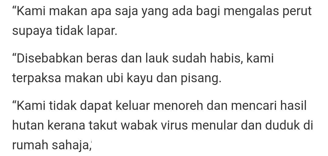Yang Miskin Terpaksa Makan Ubi Sebab Beras Habis, Si Kaya Masih Nak Cemburu?