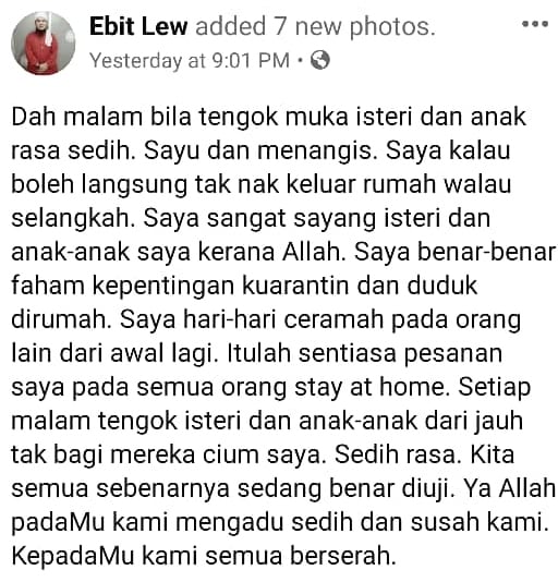 “Saya Salah, Tak Pandai” – Ebit Lew Ulas Dikecam Tayang Bagi Sumbangan COVID-19