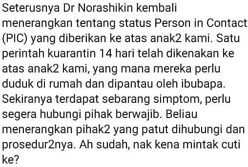 Anak Dikuarantin 14 Hari, Ikuti Kisah ‘Berselisih’ Dengan COVID-19 Di Sekolah