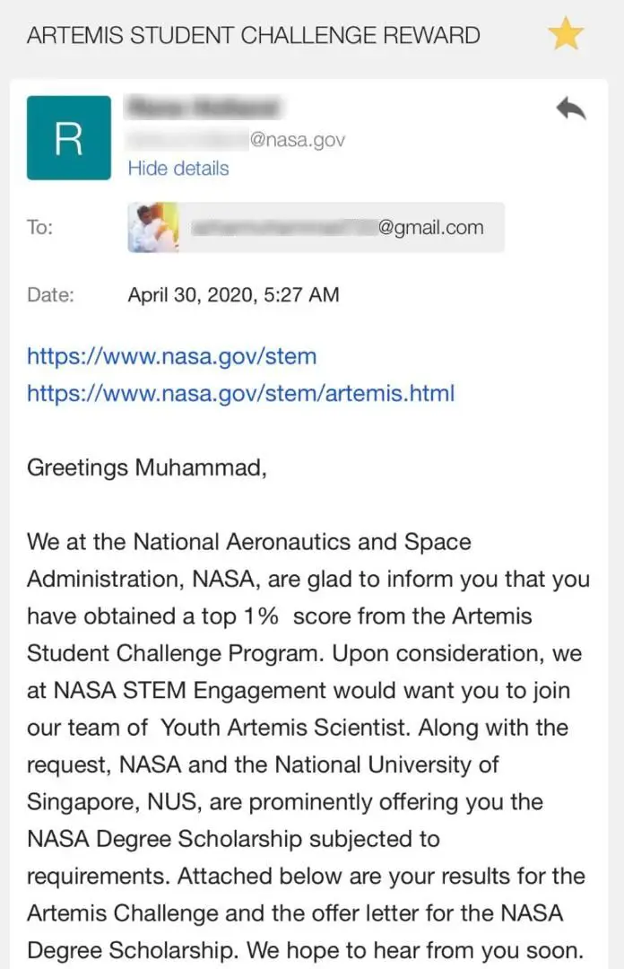 Reka Bentuk Sut Angkasa Lepas, Pemuda Tak Sangka Terima Biasiswa Dari NASA..