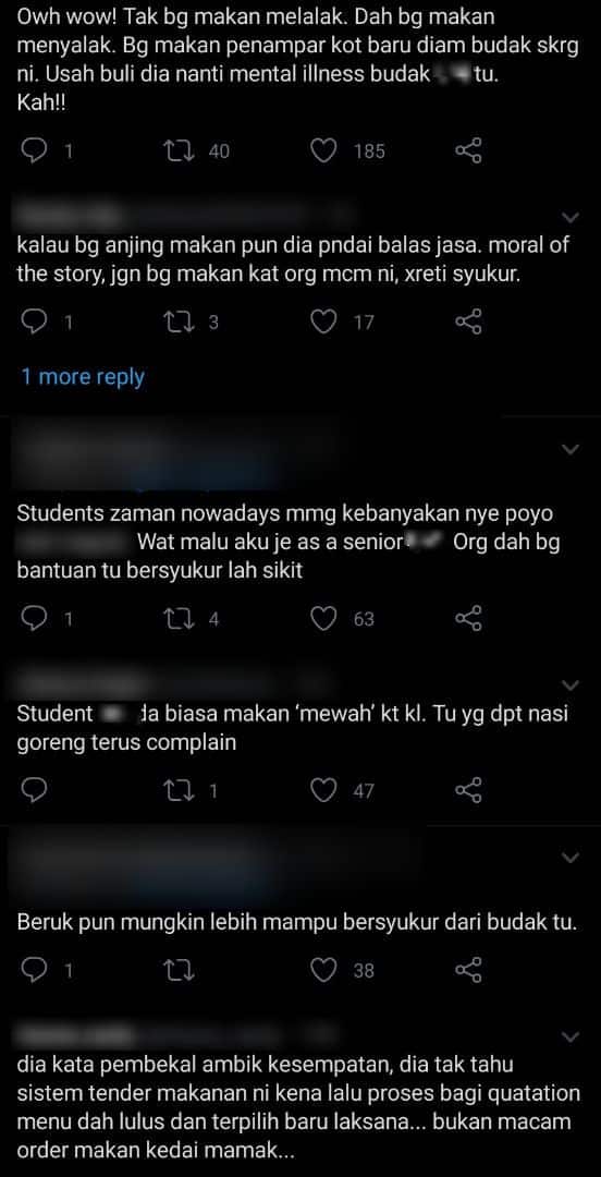 “Sedih Gila…”-Budak U Merungut Standard Makanan PKP, Si Pemberi Akui Menyirap