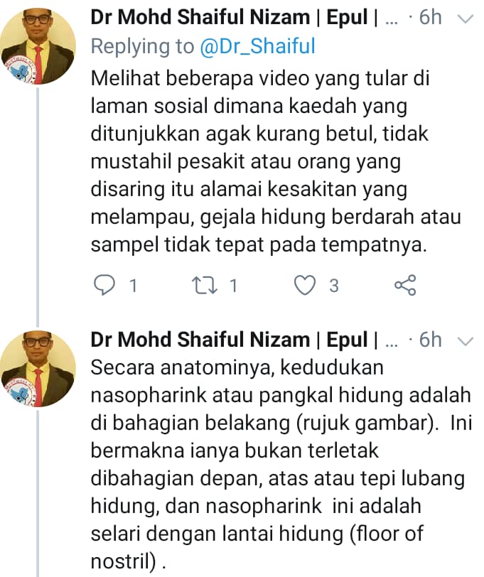 Jangan Jolok Sebarangan, Doktor ENT Dedah Kesan Ambil Sampel COVID-19 Tak Betul