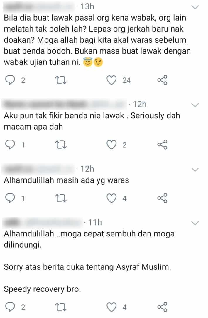 Menjengkelkan, Status Ashraf Muslim Positif COVID-19 Jadi Bahan Lawak Netizen