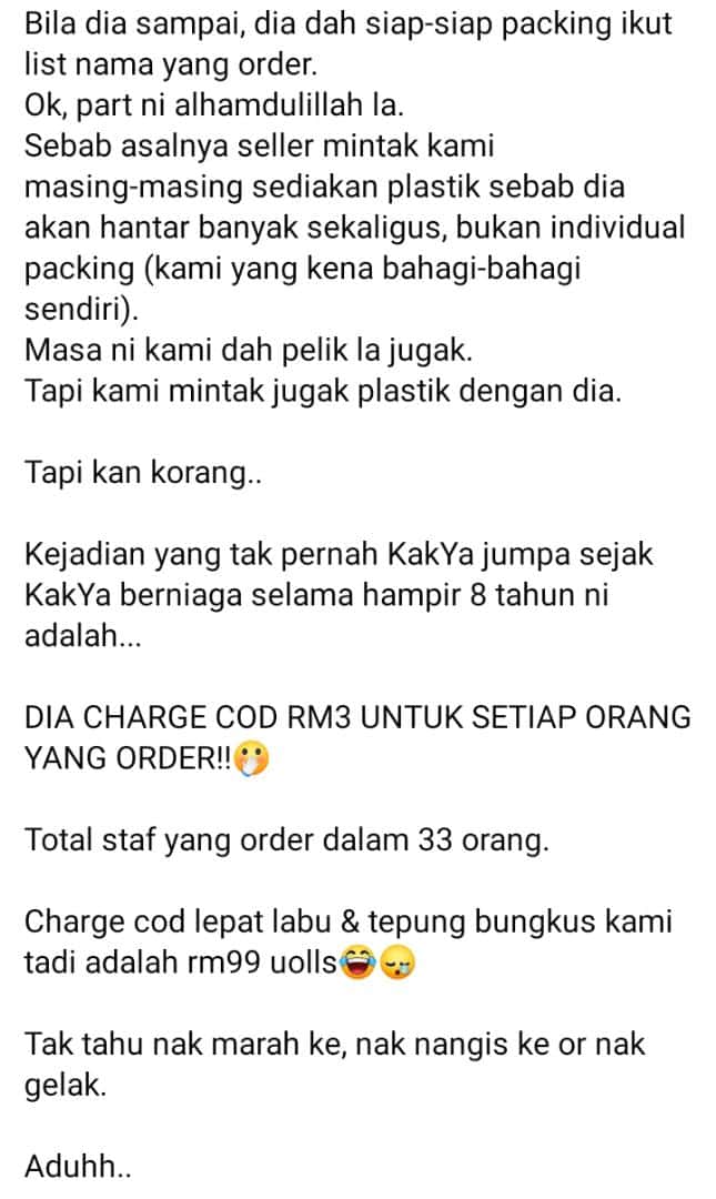 Cuma Order Kuih Kampung, Terus Terkejut Beruk Bila Kena Bayar COD Dekat RM100