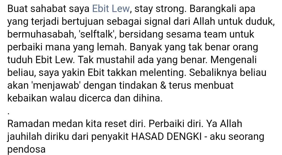 “Memang Ada Hasad Dalam Kalangan Ustaz” -Rakan Dakwah Tampil Pertahan Ebit Lew