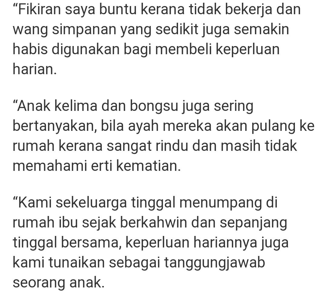 Suami Ajal Lepas Hidap COVID-19, Balu & 6 Anak Kini Buntu Fikir Masa Hadapan