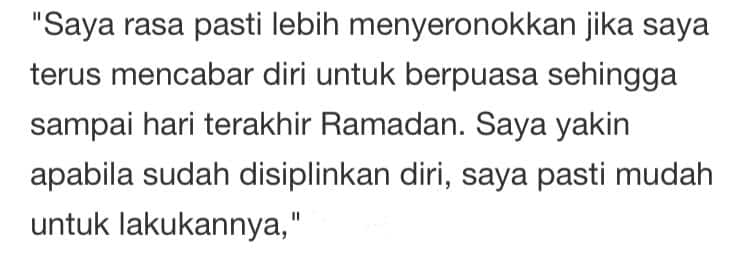 Bukan Setakat Tahan Lapar & Dahaga, Jasmine Suraya Cabar Diri Puasa Sebulan