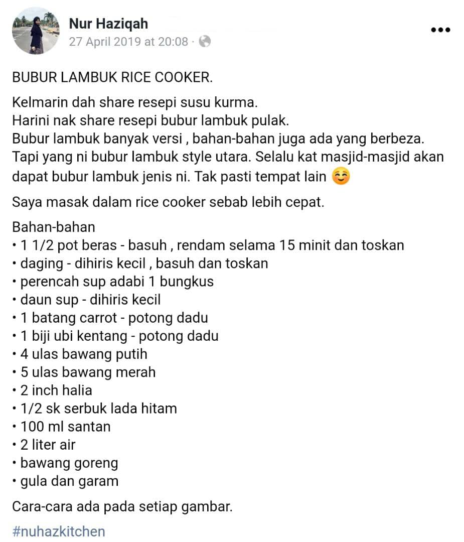 Tak Payah Guna Dapur Gas, Ini Dia Resipi Mudah Bubur Lambuk Style ‘Rice Cooker’