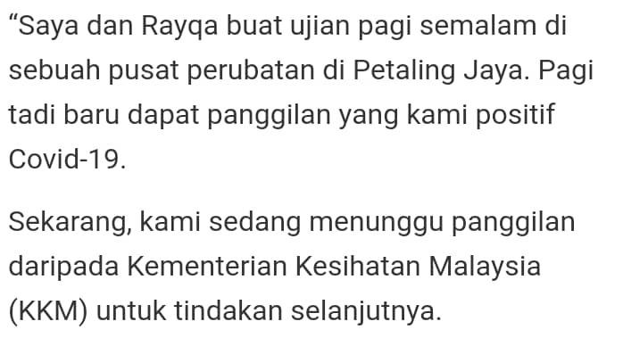Baru Pulang Shooting Di Scotland, Pelakon Cilik & Ibu Disahkan Positif COVID-19