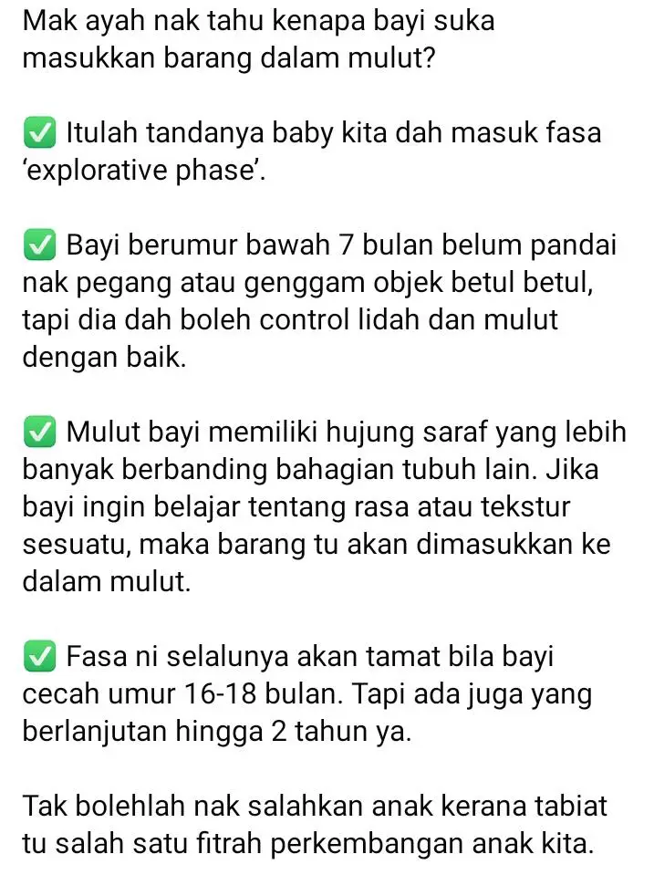 Paranoid Anak Merangkak Kutip Benda Masuk Mulut, Mak-Mak Tak Usah Risau Sebab..