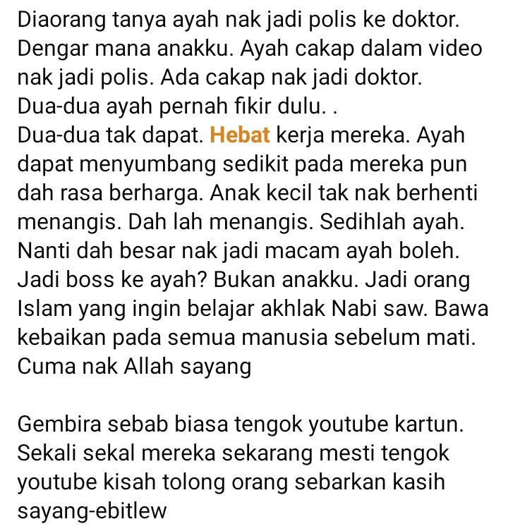 “Kita Dosa Tak Tolong Orang Susah?”-Anak Ebit Lew Menangis Lihat Dakwah Bapanya