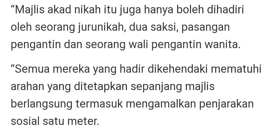 Pengantin Usah Bersedih Lagi, Kini Anda Boleh Nikah Masa PKP Tapi Syaratnya…