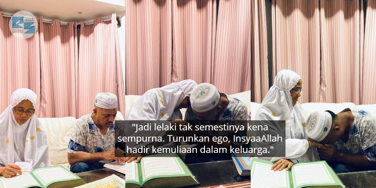Bacaan Tak Lancar Sangat, Detik Si Ibu Pimpin Ayah Mengaji Quran Cetus Sebak