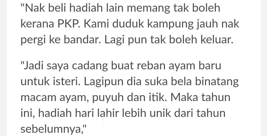 Bahagia Jalani Hidup Di Kampung, Suami Hadiahkan Isteri Reban Ayam Sempena..