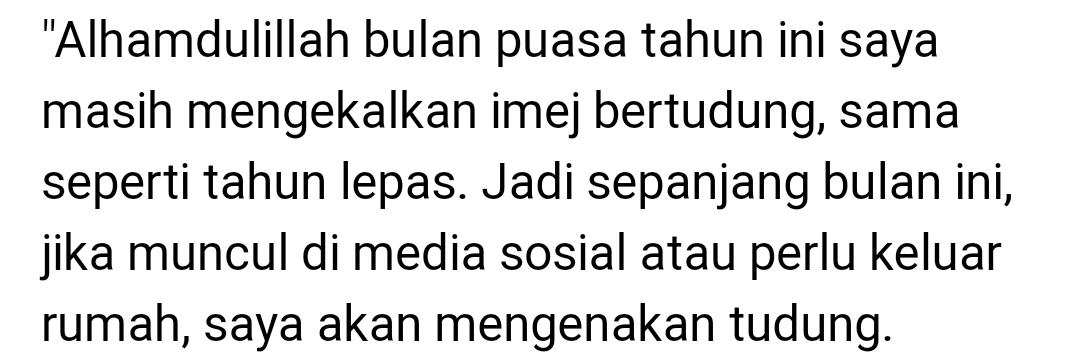 Terdetik Pakai Tudung Di Bulan Ramadan, Zizi Kirana Sedih Ada Netizen Kecam..