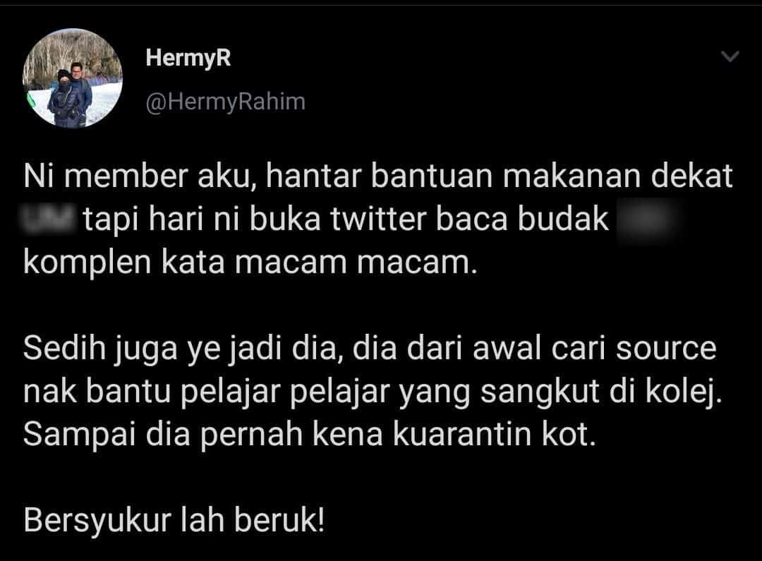“Sedih Gila…”-Budak U Merungut Standard Makanan PKP, Si Pemberi Akui Menyirap