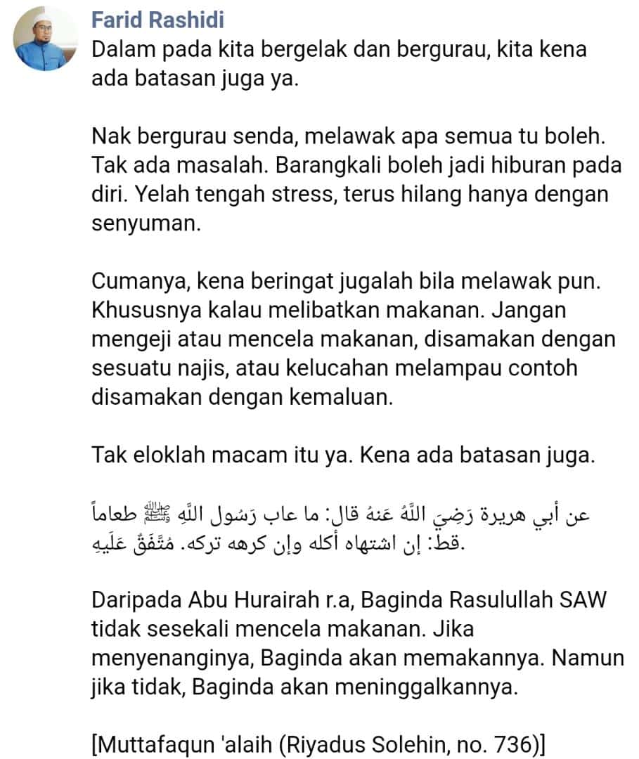 Ramai Bangga Tayang Masakan Failed, Ustaz Beri Ingatan Jangan Sampai Mengeji..