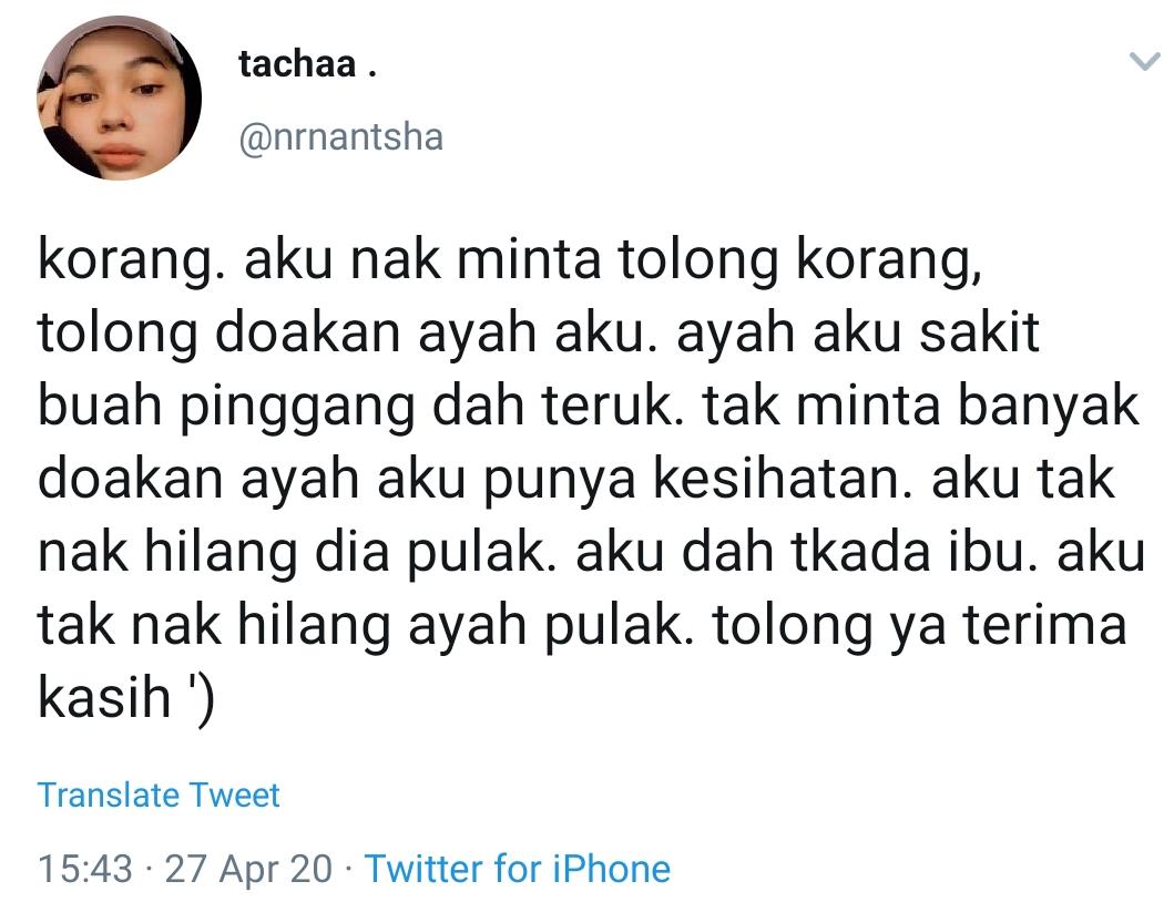 “Aku Tak Sanggup Nak Rasa Kehilangan Lagi” -Gadis Buntu Kos Rawatan Ayah Tinggi