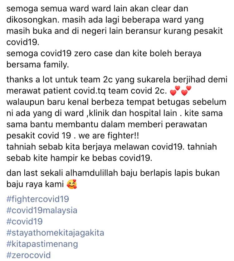 Lengang Semua Penghuni Dah Discaj, Frontliner Rindu Dengar Alunan Ayat Suci