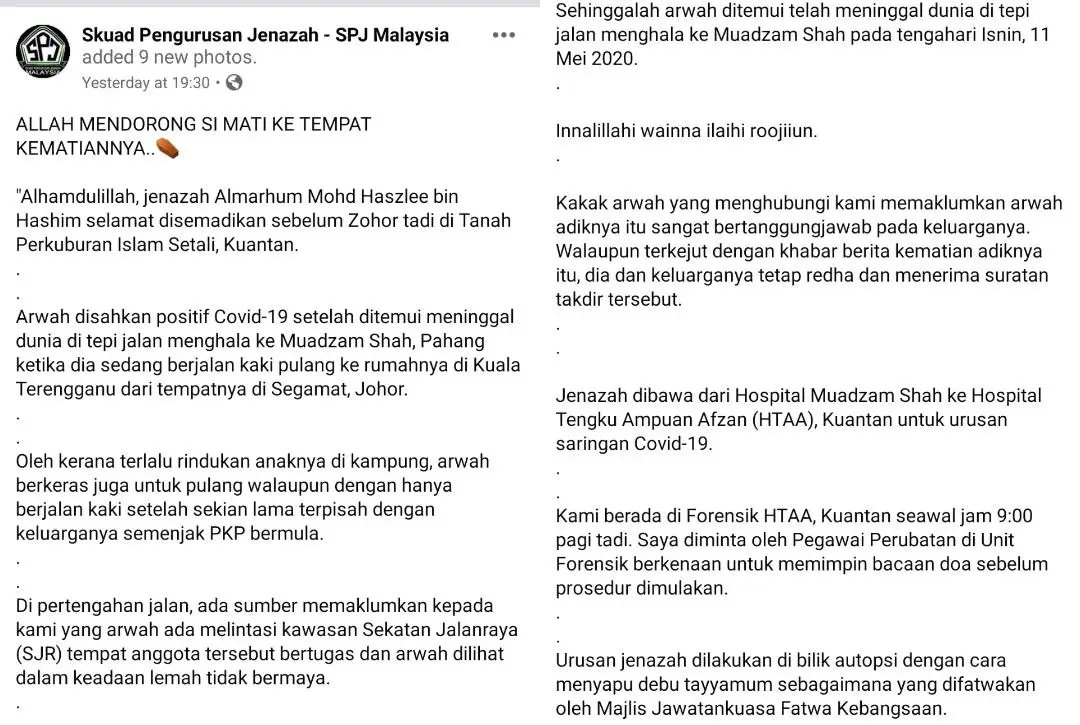 Jalan Kaki Johor-Terengganu Demi Anak, Pak Guard Hidap COVID-19 Temui Ajal