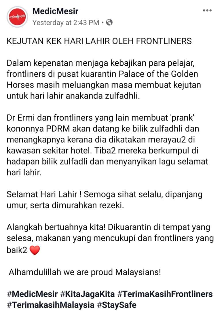 Frontliner ‘Prank’ Konon Kantoi Merayap, Student Mesir Terkejut Dapat Surprise